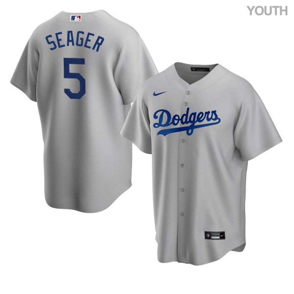 Youth Los Angeles Dodgers Corey Seager Cool Base Replica Jersey Grey