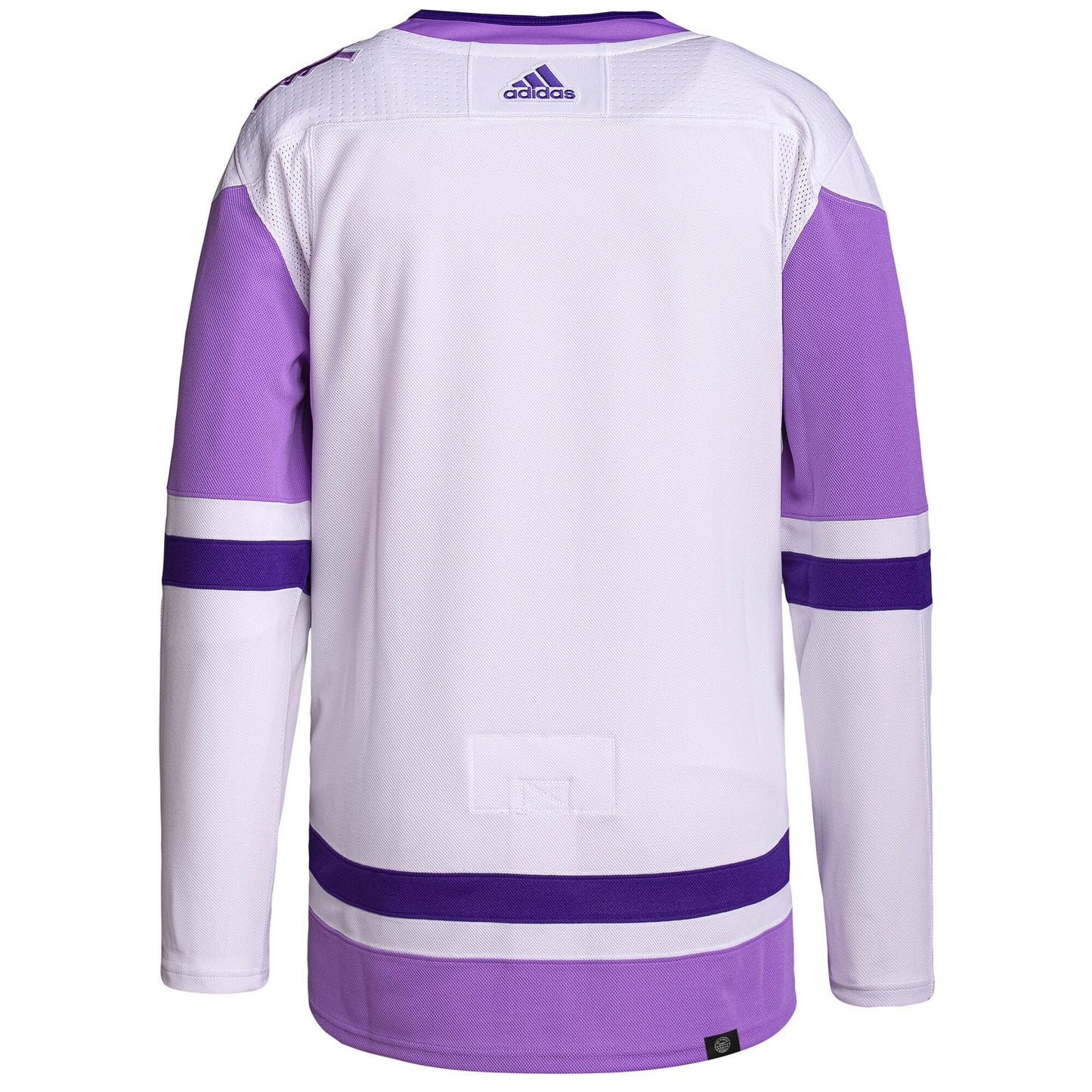 New York Rangers adidas Hockey Fights Cancer Primegreen Authentic Blank Practice Jersey - White/Purple